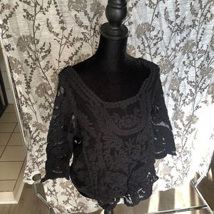 Black Embroidered Top
